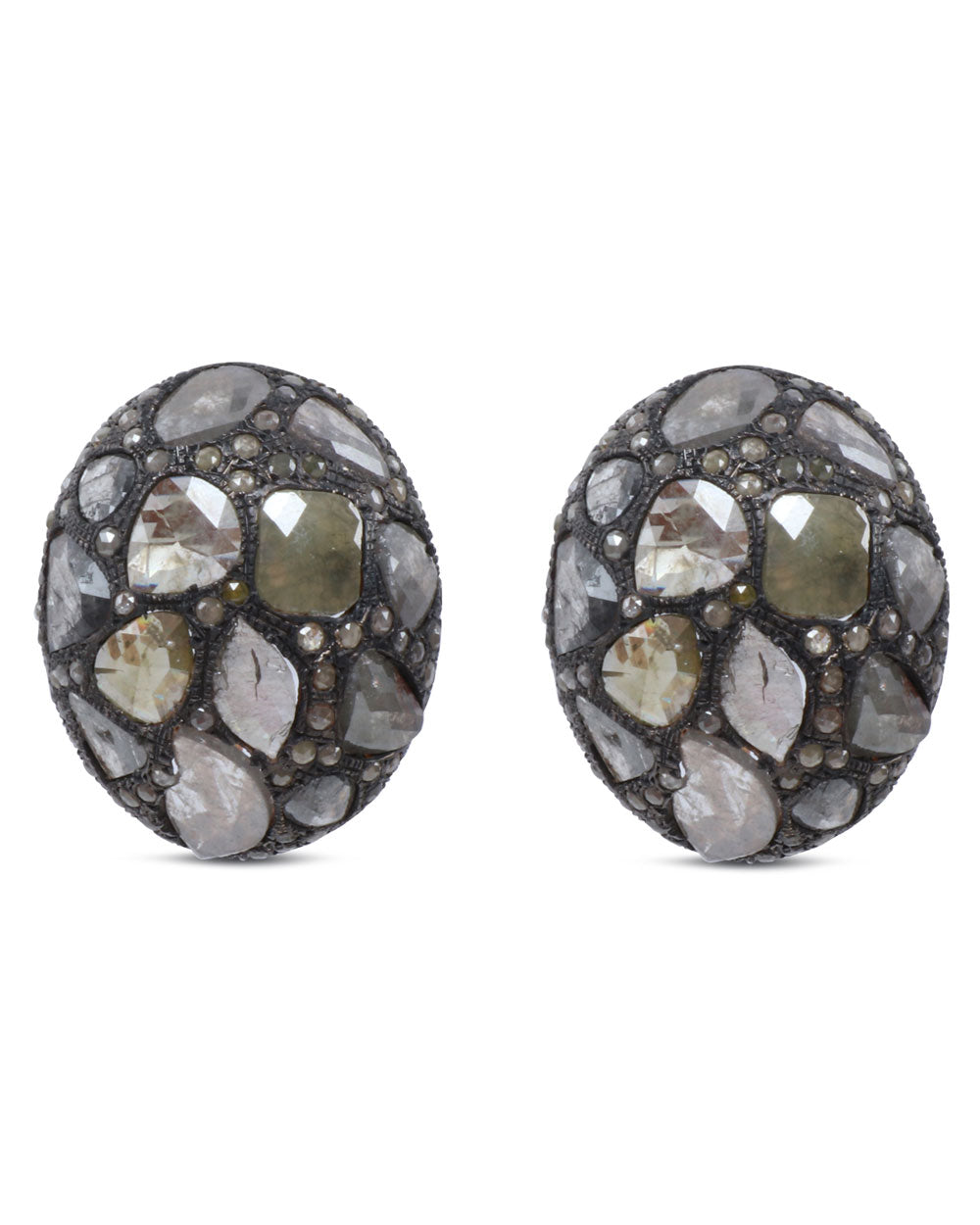 Diamond Cluster Dome Salt Earrings