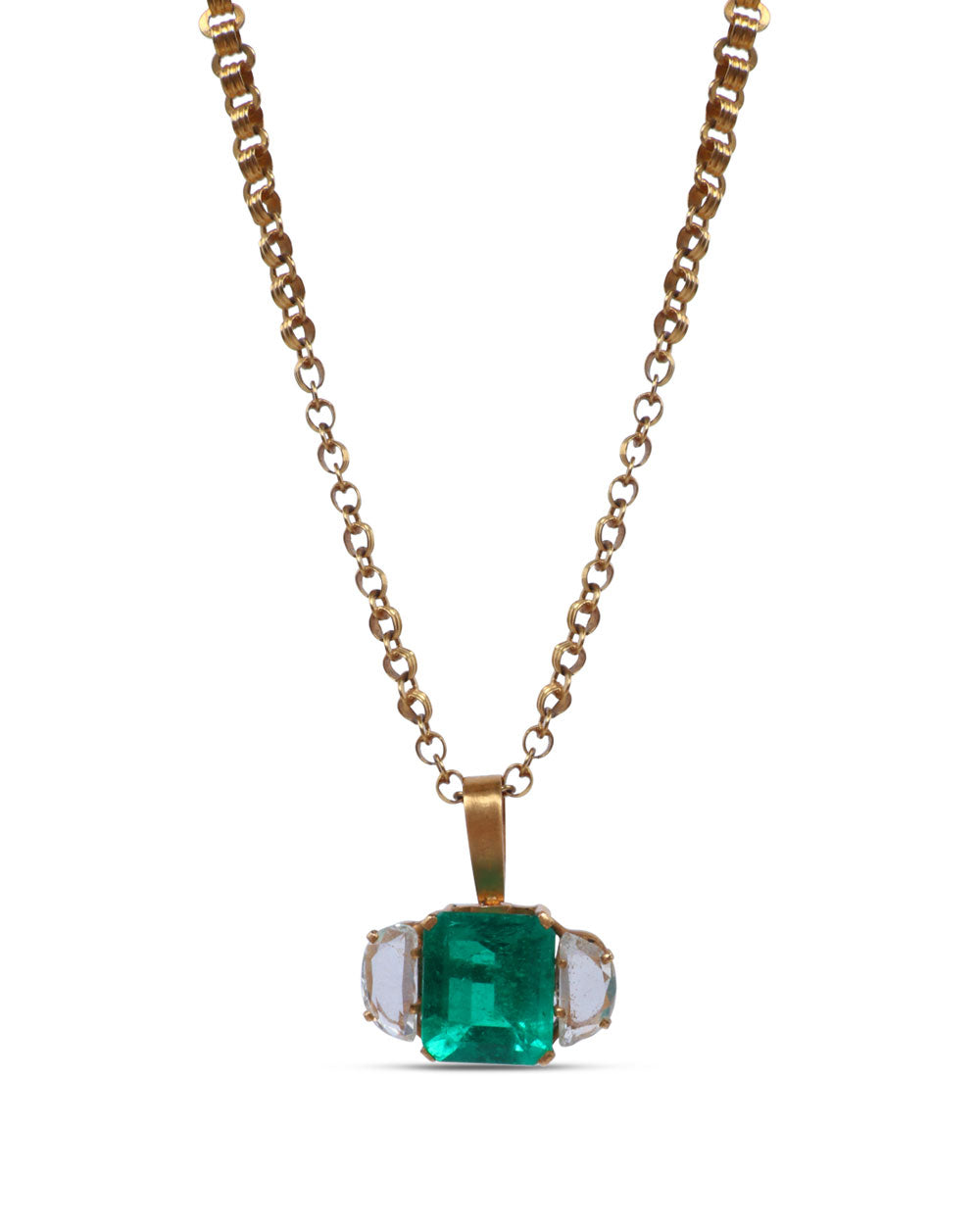 Emerald and Diamond Vintage Necklace