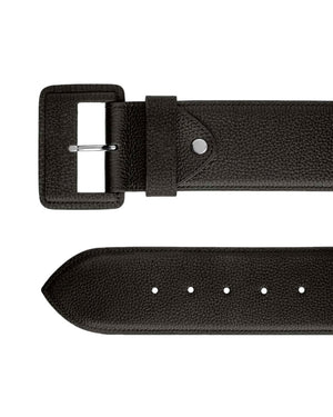 La Merveilleuse Large Leather Belt in Black