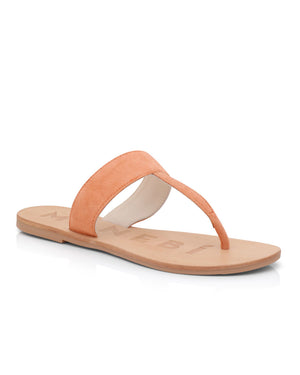 Suede Leather Sandals in Sunset Orange