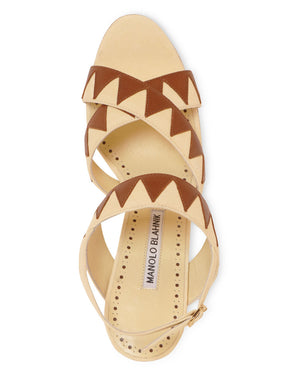 Capuci Sandle in Cream and Brown