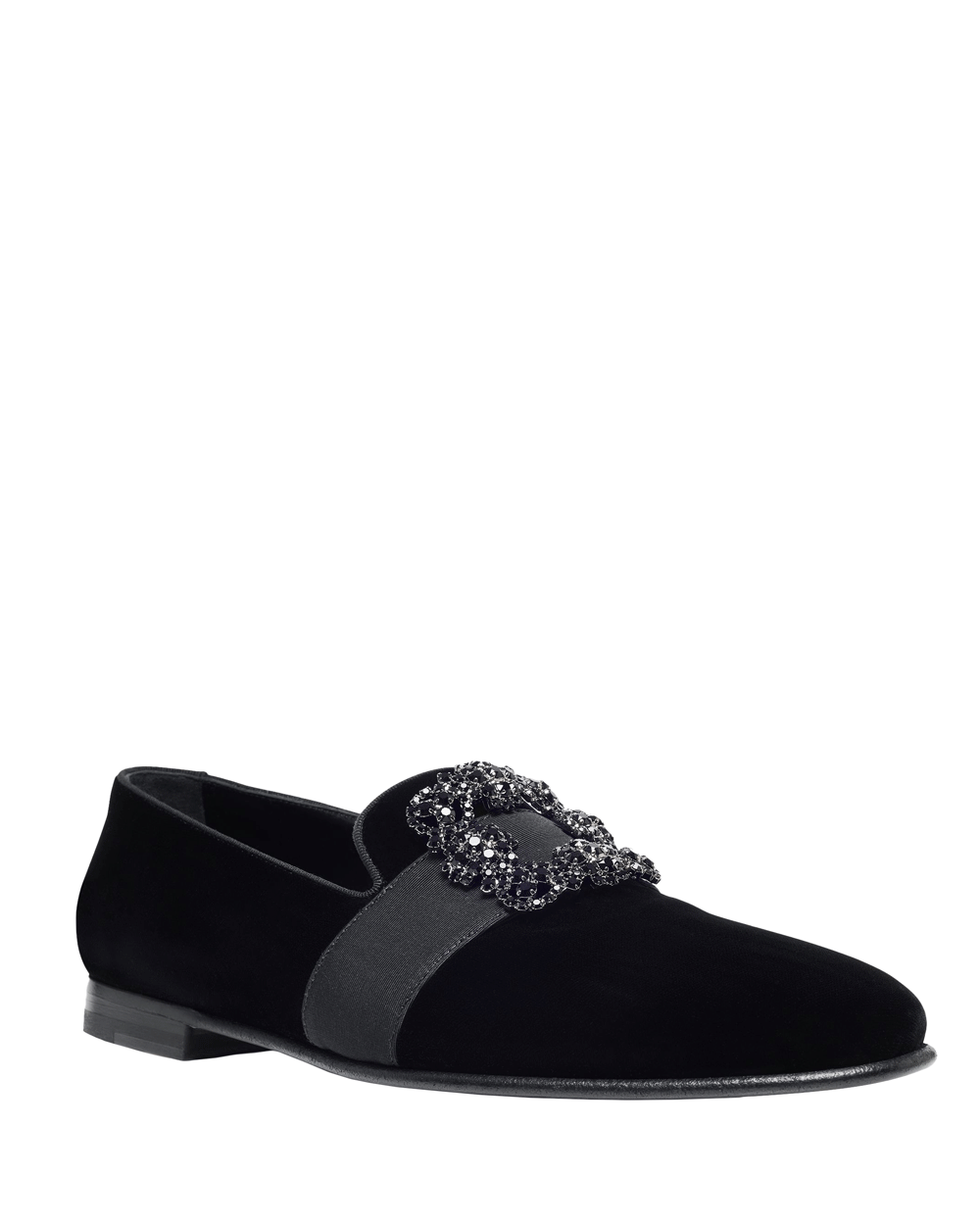 Carlton Velvet Jewel Buckle Formal Loafer in Black