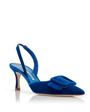 Maysli Gala 70 Slingback in Blue Velvet