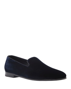 Velvet Mario Loafer in Navy