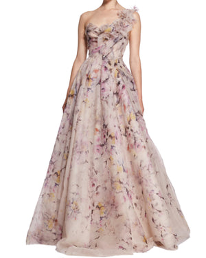 Meadow Strapless Floral Gown