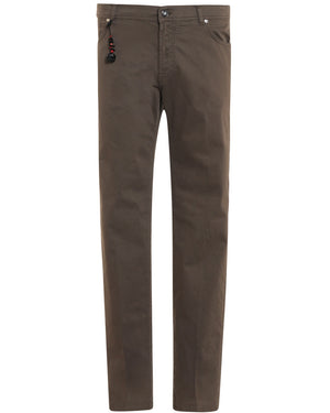 Brown Sueded Supima Cotton Casual Pant