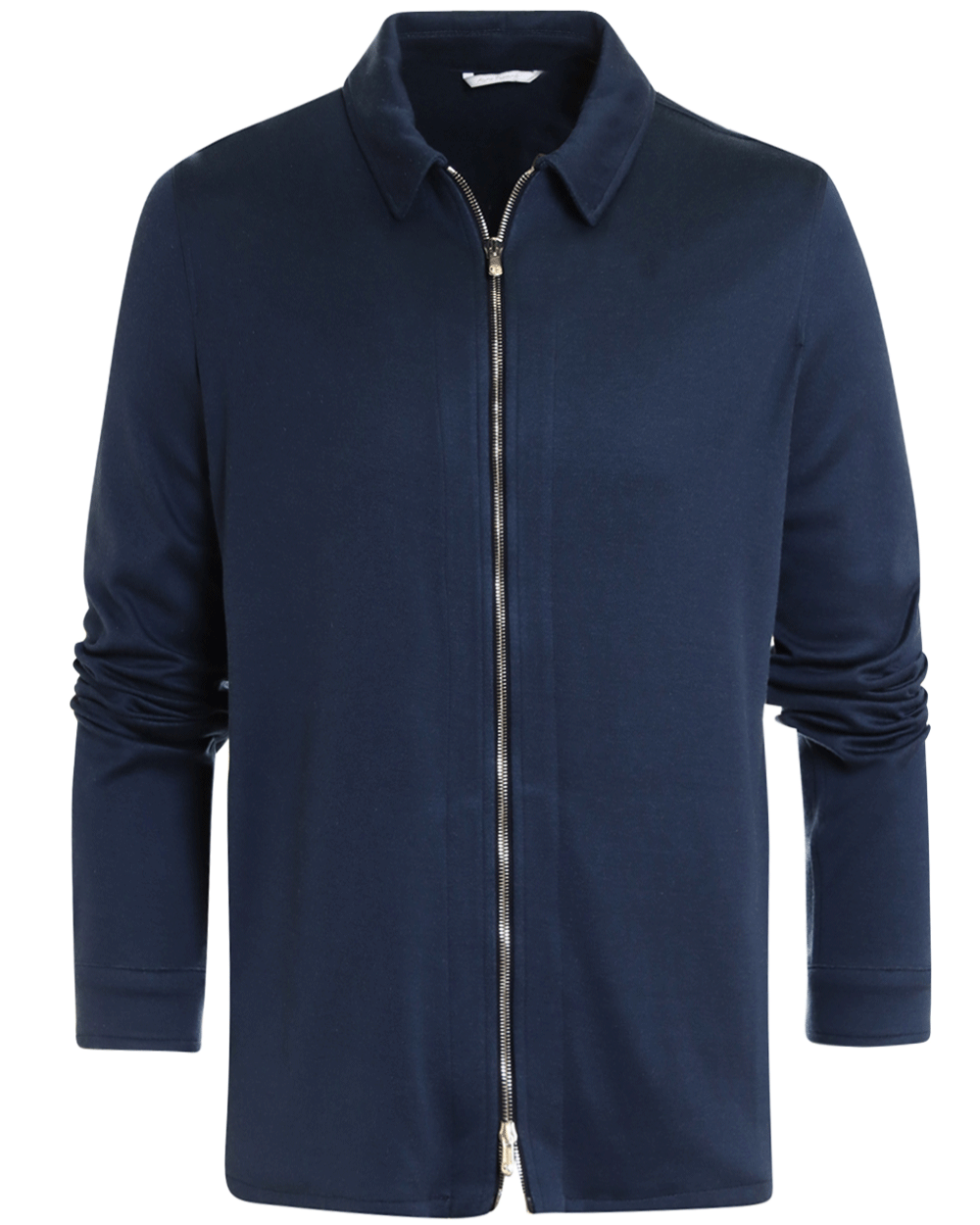 Blue Cotton Blend Avi Zip Jacket