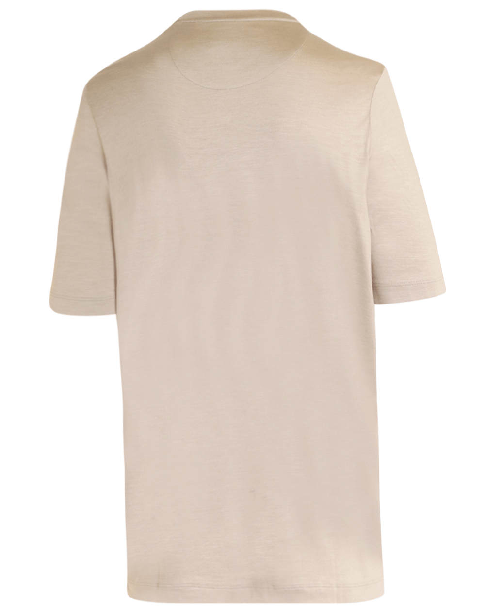 Cream Silk Blend Short Sleeve T-Shirt