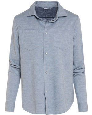 Light Blue Cashmere Blend Snap Front Overshirt
