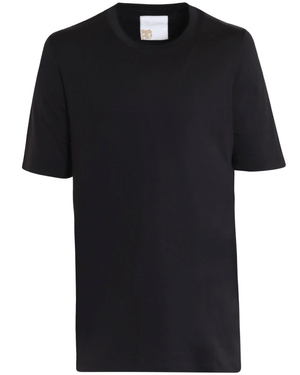 Navy Silk Blend Short Sleeve T-Shirt