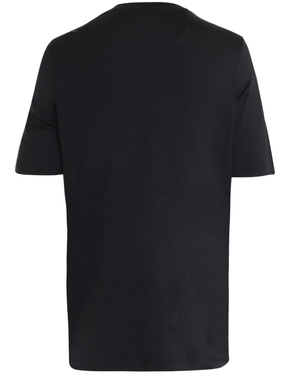 Navy Silk Blend Short Sleeve T-Shirt