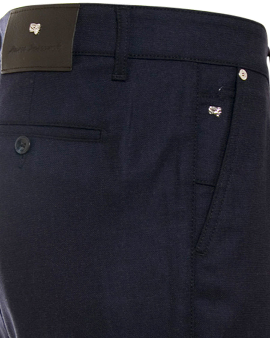 Navy Wool and Cashmere Cropped Trouser