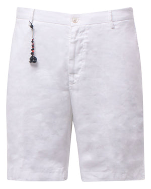 White Lined Bermuda Shorts