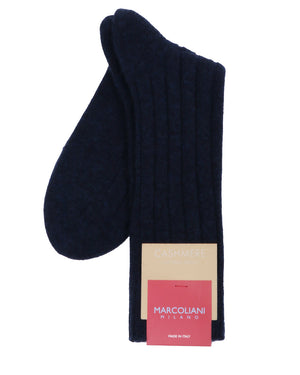 Navy Solid Cashmere Midcalf Socks