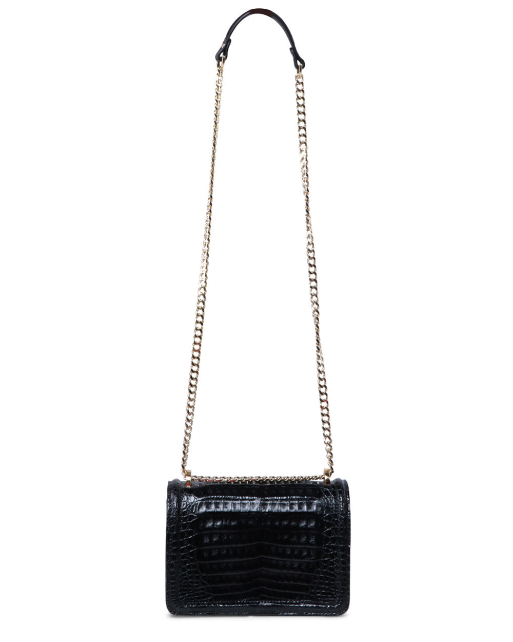 Chloe Crocodile Crossbody Bag in Black