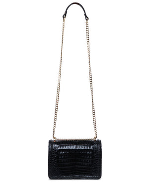 Chloe Crocodile Crossbody Bag in Black