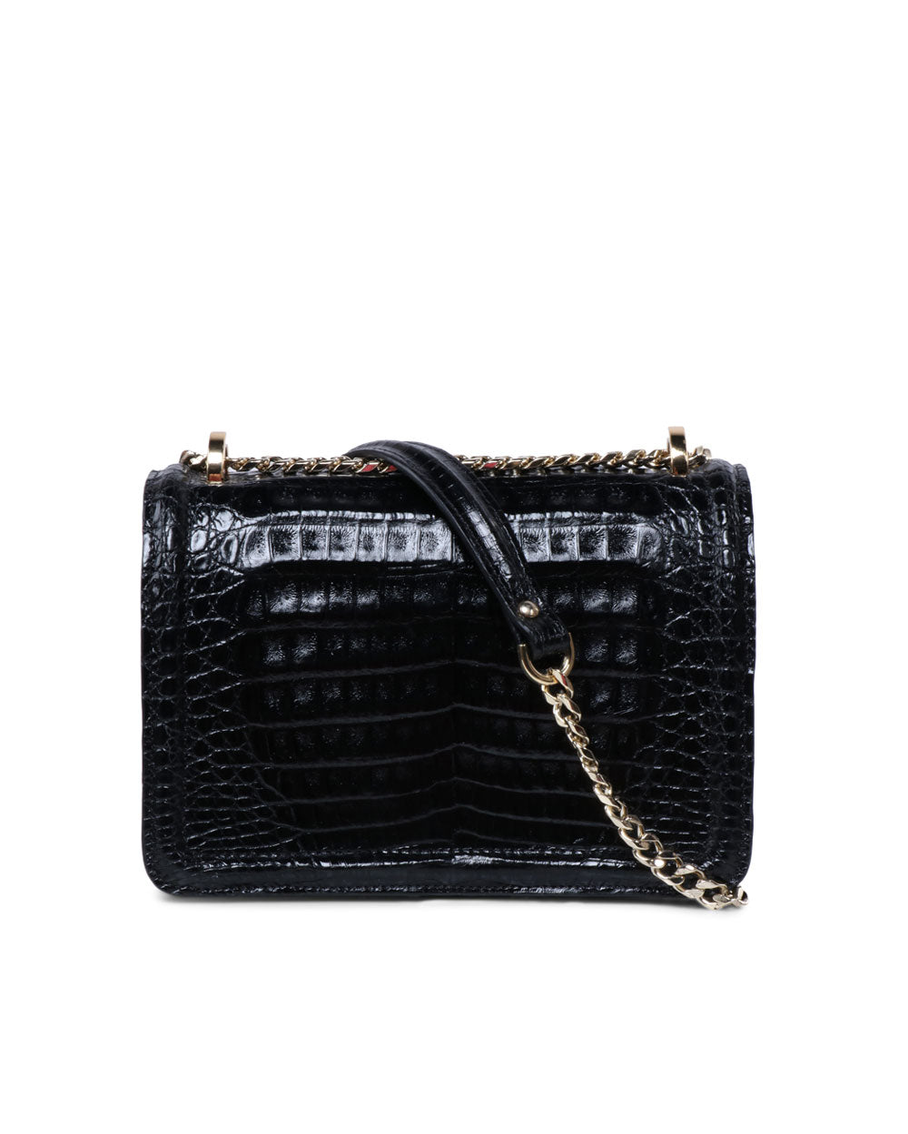 Chloe Crocodile Crossbody Bag in Black