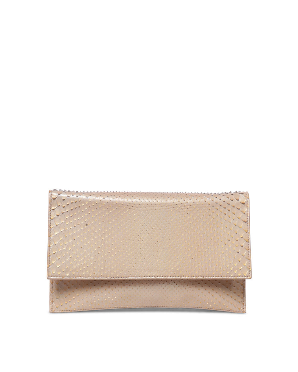 Sofia Python Soleil Clutch in Oro