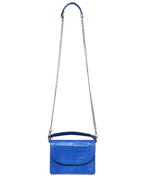 Valencia Crocodile Crossbody Bag in Blue