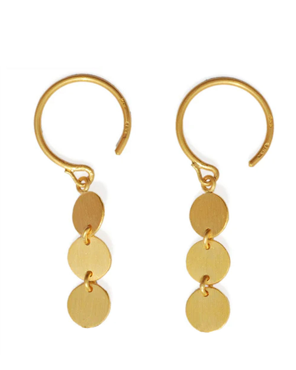 Gold Sequin Disc Drop Earrings