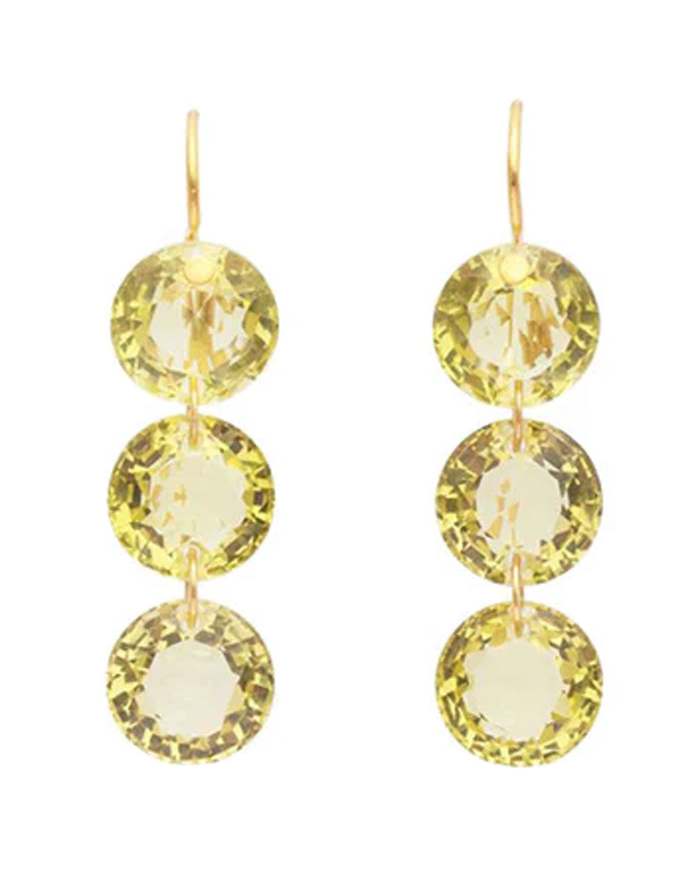 Lemon Quartz Rivières Earrings