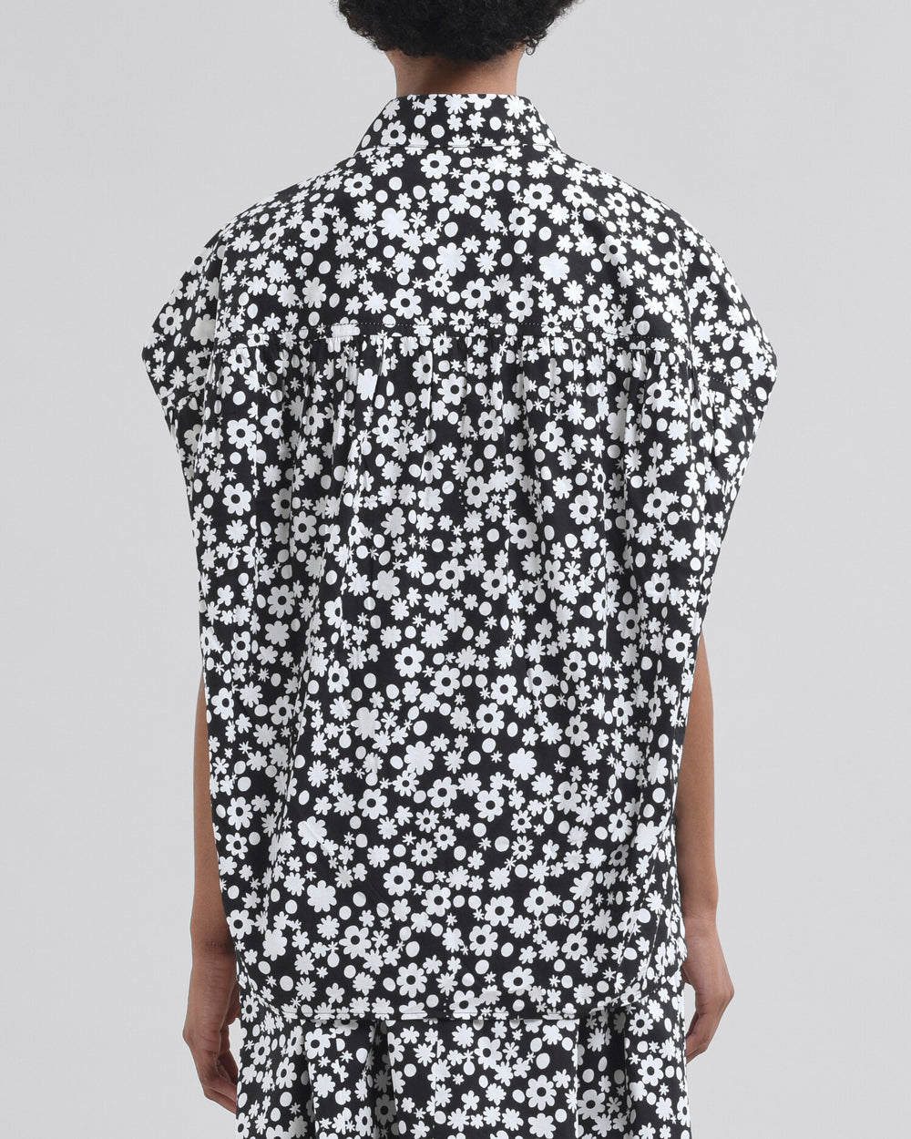 Black Poppy Fields Cocoon Shirt