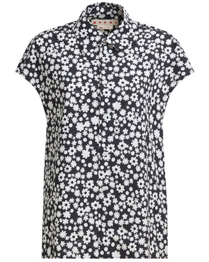 Black Poppy Fields Cocoon Shirt