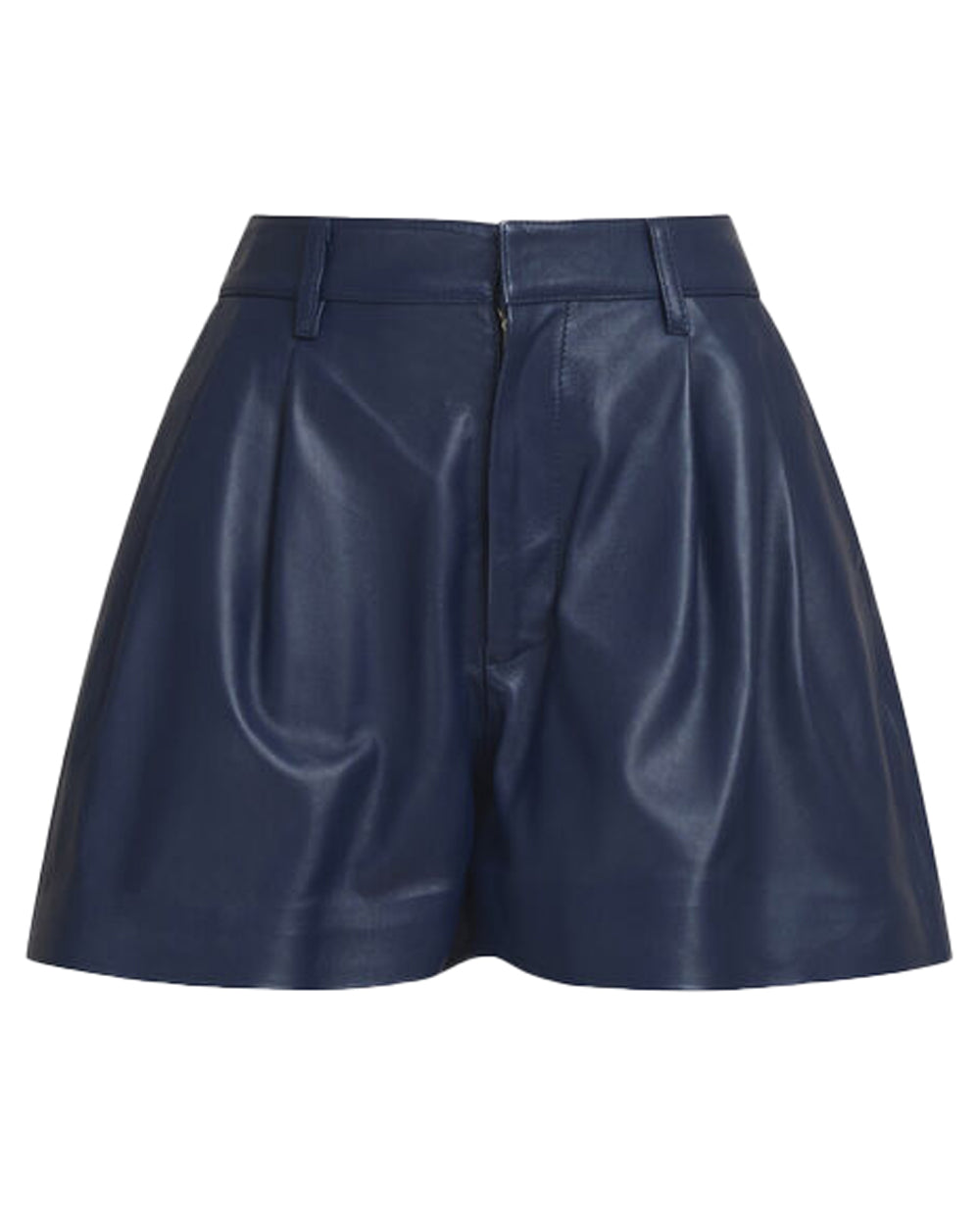 Blue China Pleated Leather Short