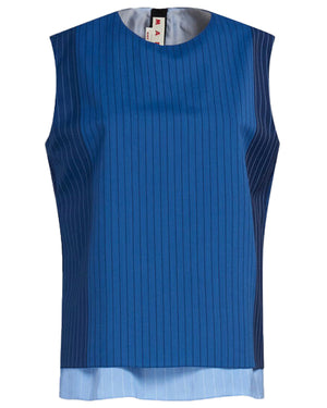 Blue Marine Stripe Crewneck Tank