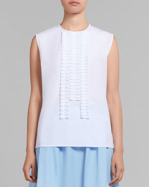 Lily White Pleated Sleeveless Top
