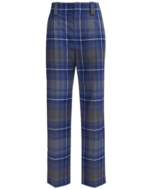 Mazarine Blue Plaid Trouser