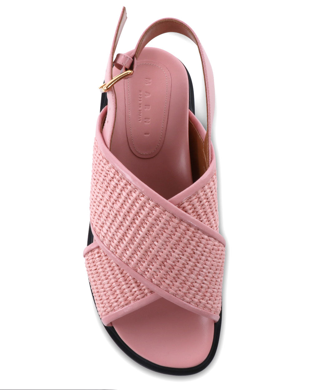 Pink Raffia Criss-Cross Sandals