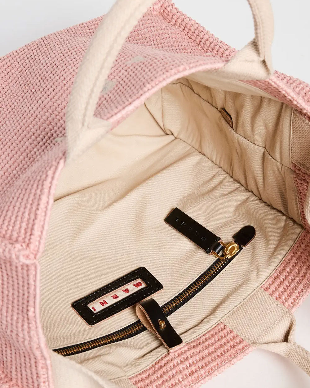 Small Raffia Tote Bag in Pink