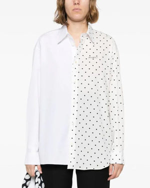 White Polka Dot Button Down Shirt