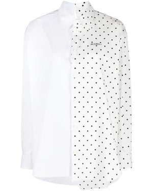White Polka Dot Button Down Shirt