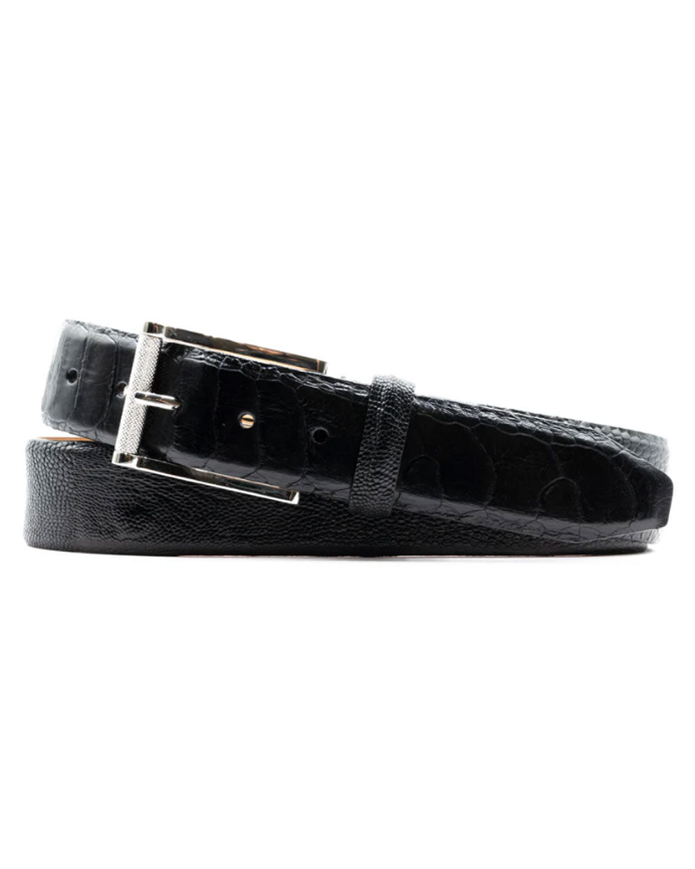 Genuine Ostrich Belt in Black