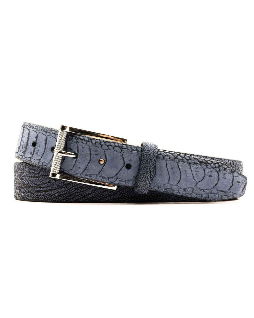 Genuine Ostrich Belt in Sapphire