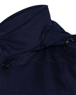 Blue Vest with Detachable Hood