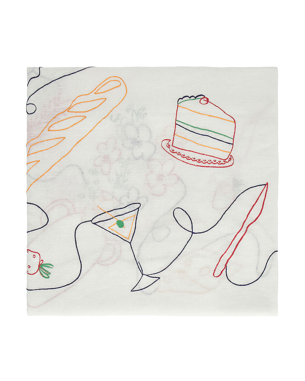 Fête Linen Embroidered Tablecloth