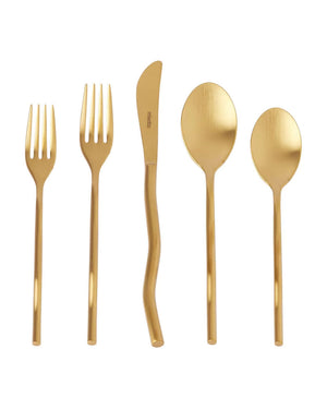 Squiggle 5-Piece Gold Cutlery Set
