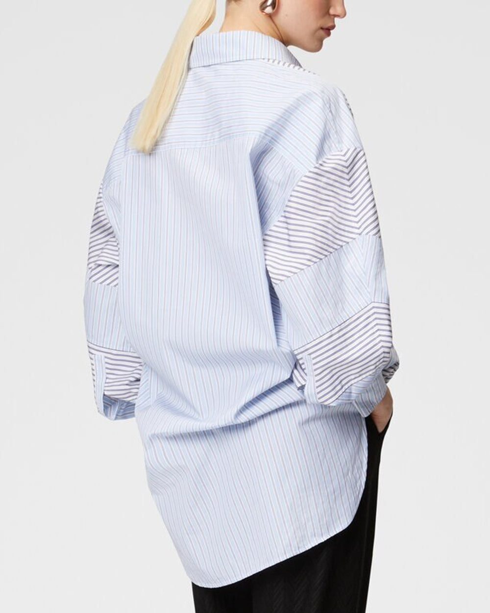 Blue and White Collar Shirt