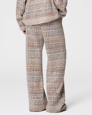 Multicolor Boucle Flared Trouser