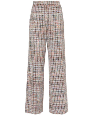 Multicolor Boucle Flared Trouser