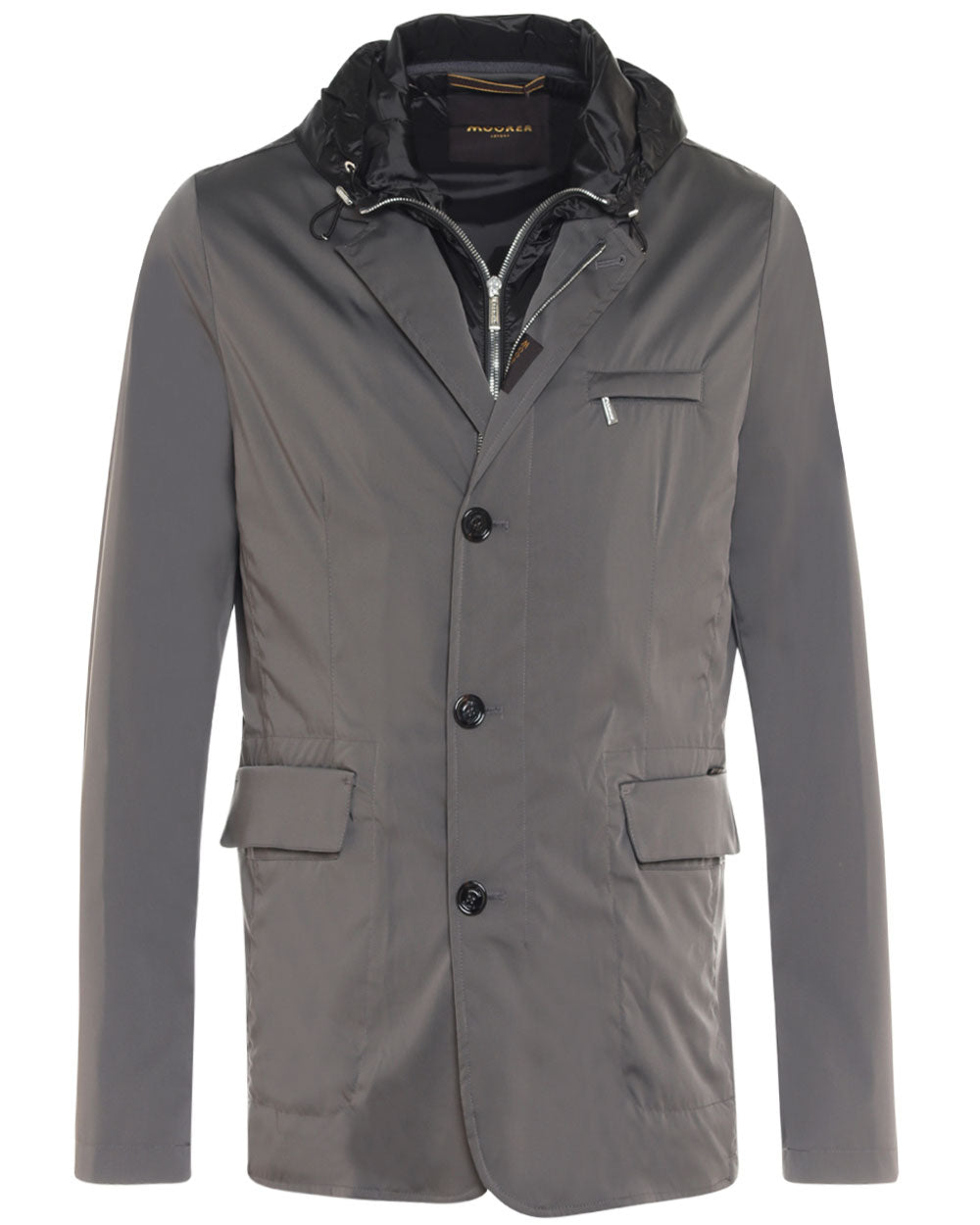 Taupe Polyester Blend Vespucci Hooded Jacket
