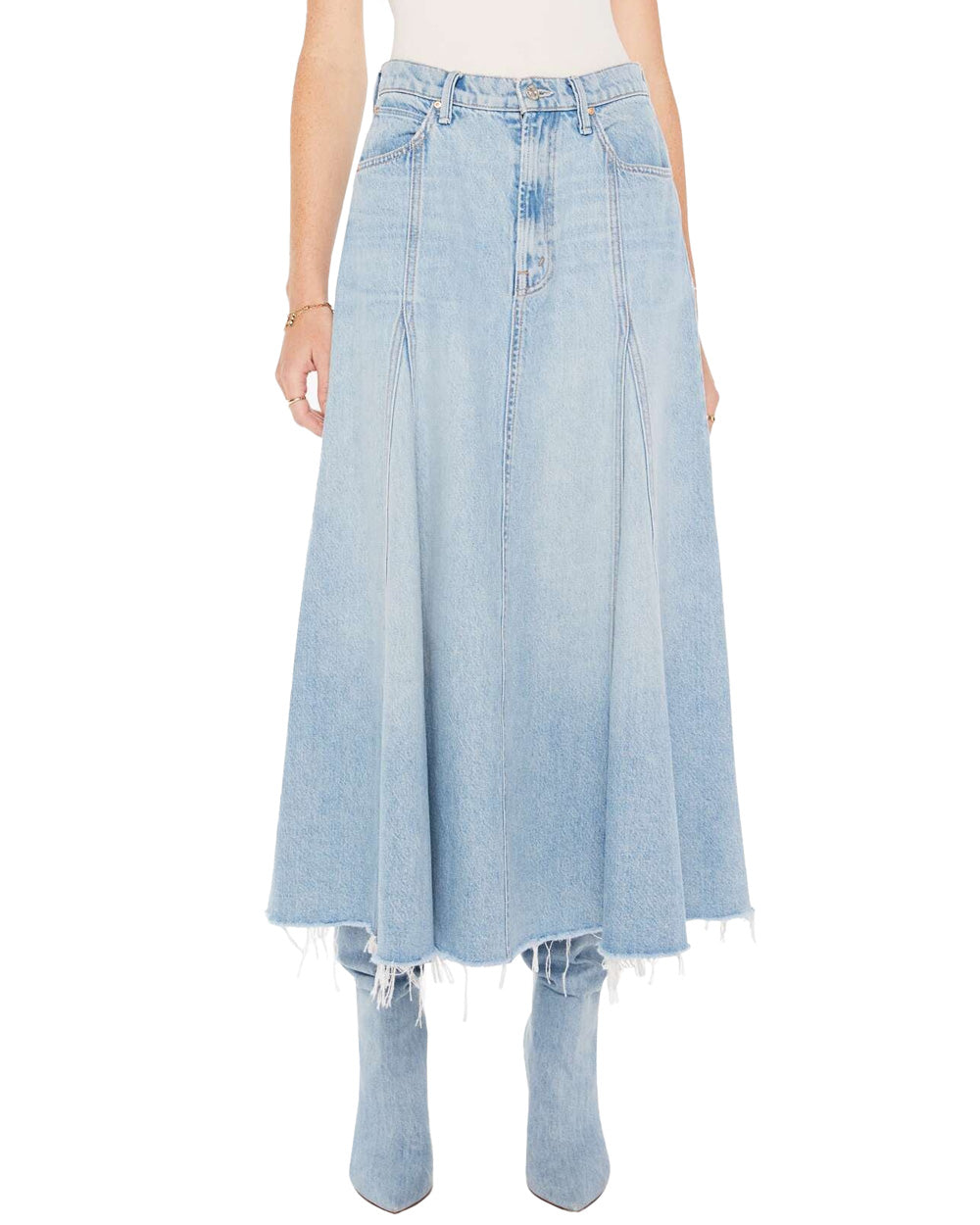 The Full Swing Denim Skirt in Im With The Band