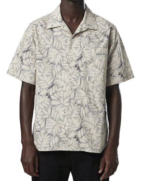 Ecru Julio Geometric Pattern Short Sleeve Shirt