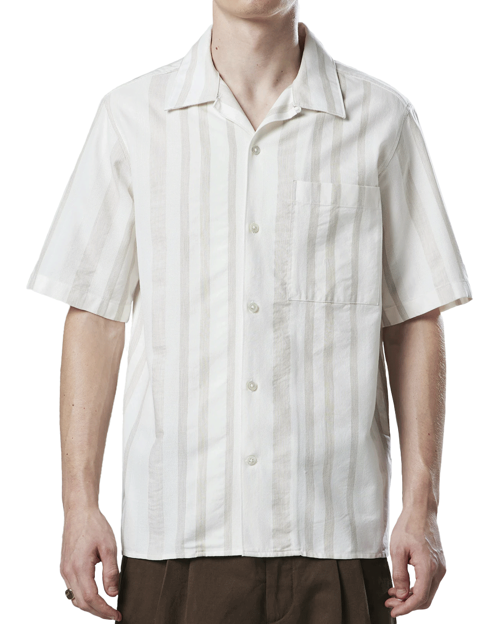 Khaki Julio Striped Short Sleeve Shirt