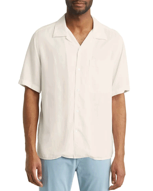 White Julio Camp Collar Short Sleeve Shirt