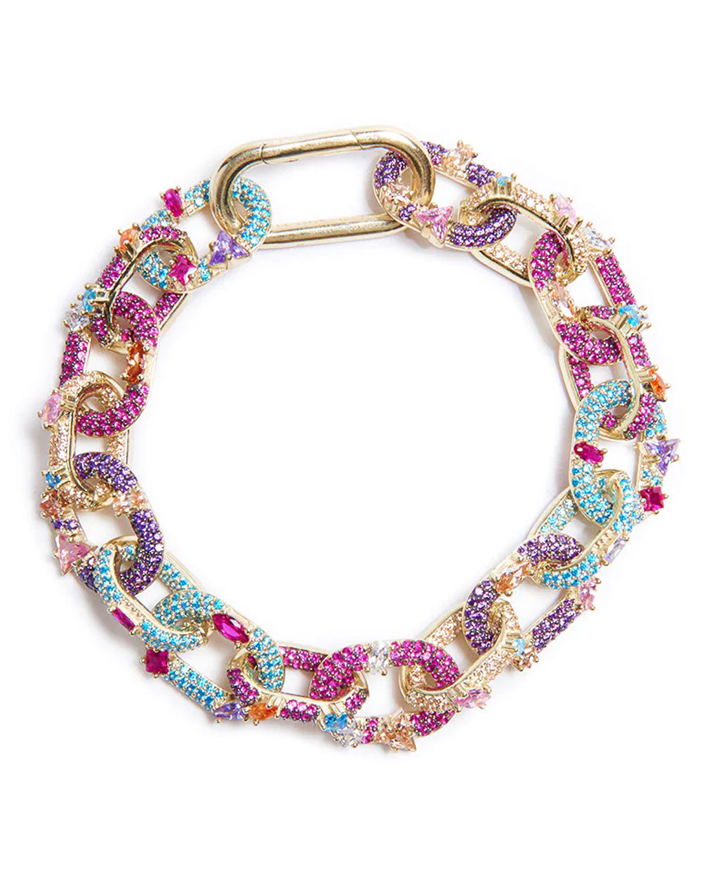 Multicolor Crystal Volt Link Bracelet