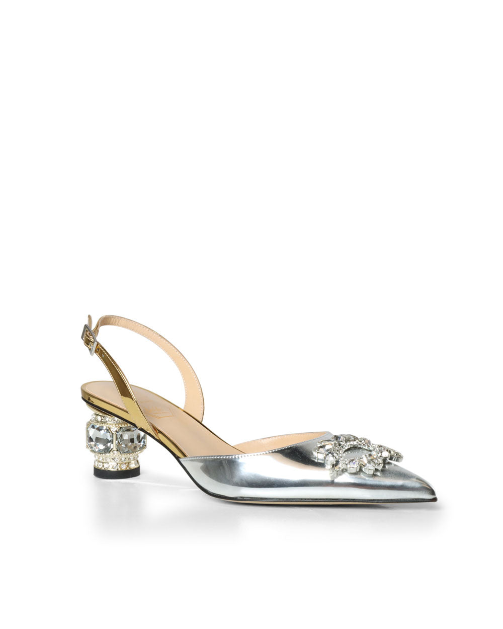 Aurum 50mm Slingback Heel in Silver